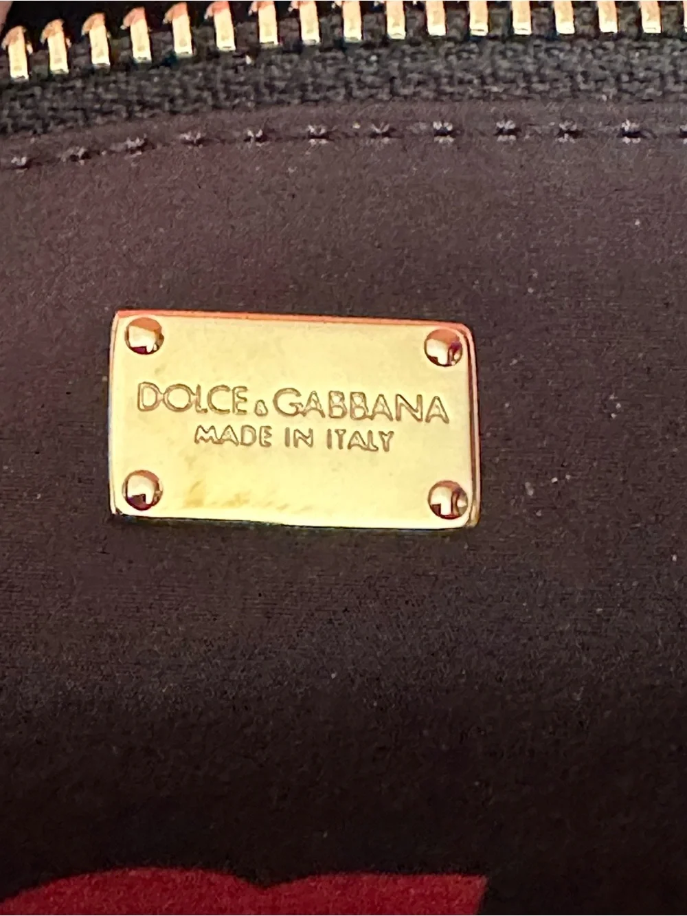 Authentic Dolce & Gabbana Bold Red Embossed Logo Leather big shopping Tote